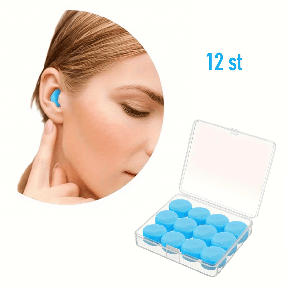 Formbara silikonöronproppar med förvaringsbox – 12-pack