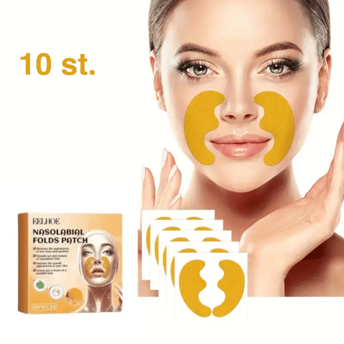 Rynkutjämnande plåster för näsa och läppar – 10-pack