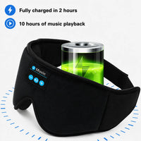 Bluetooth-sovmask med inbyggda hörlurar, 10 timmars musikuppspelning och snabb laddning på 2 timmar.