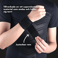 Atletiskt handledsstöd med flexibelt stöd för träning