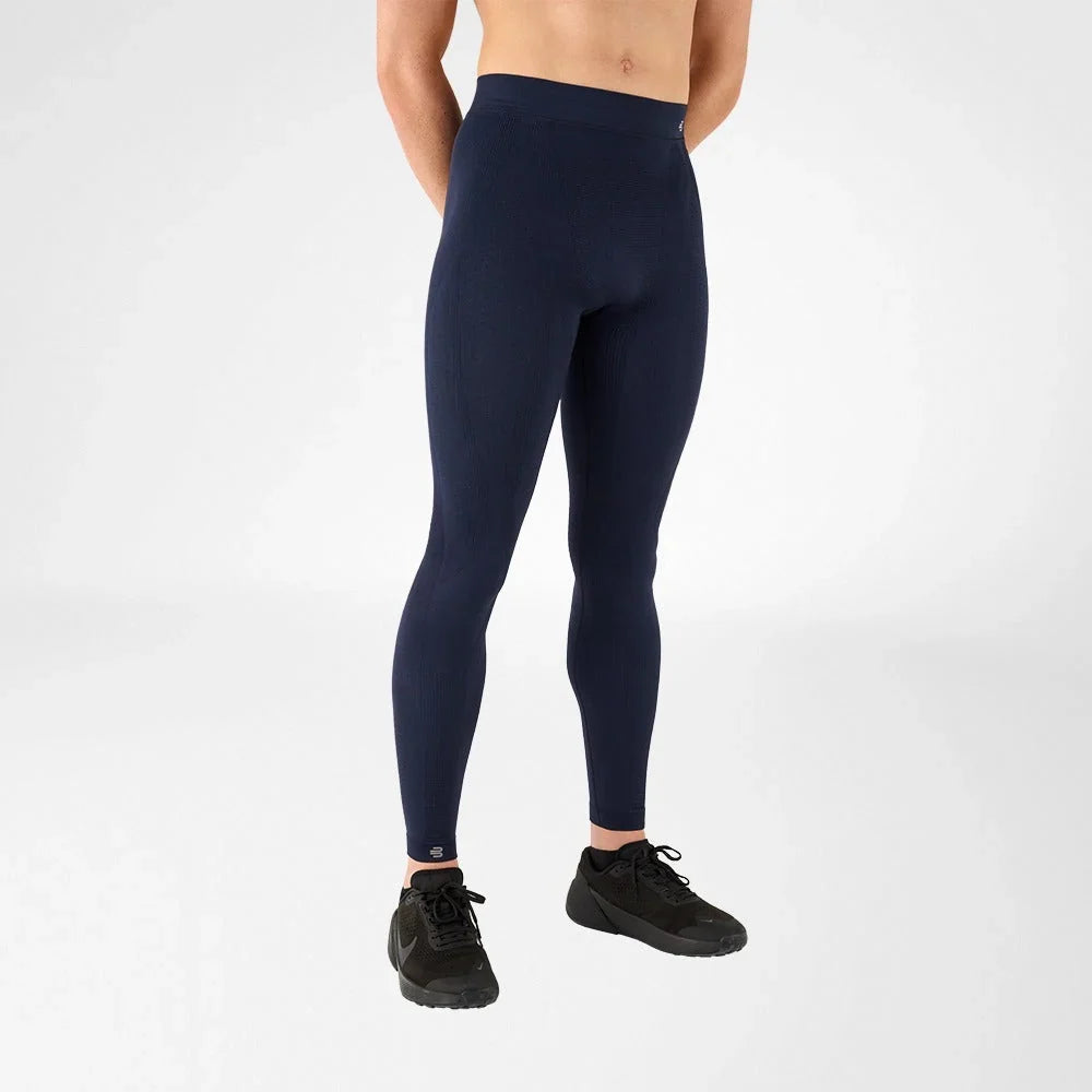 Bauerfeind Sports Compression Tights Herr i marinblått, framifrån
