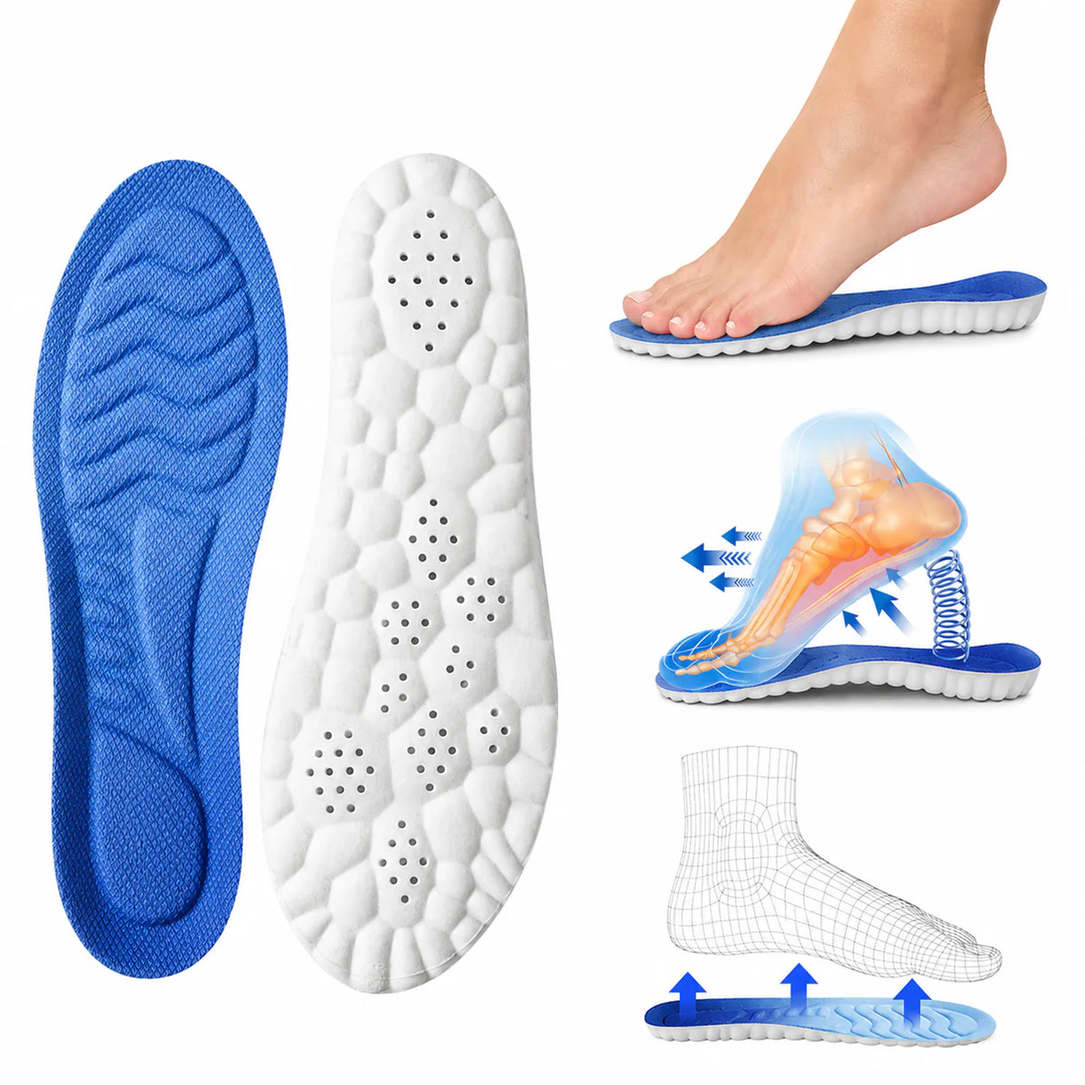 Cloud 4D skoinlägg med stötdämpning för hälsporre