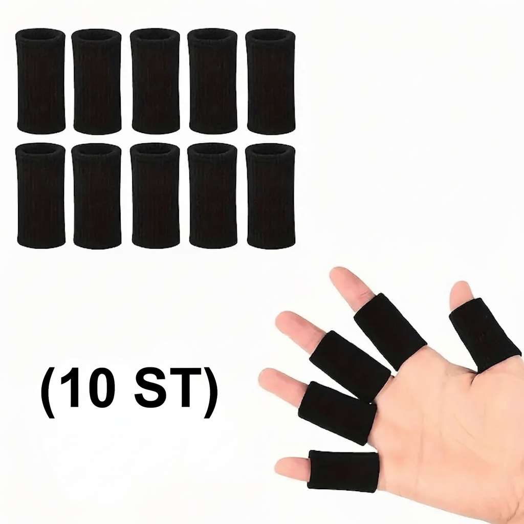 Mjuka fingerkompressionshylsor med stöd – 10-pack