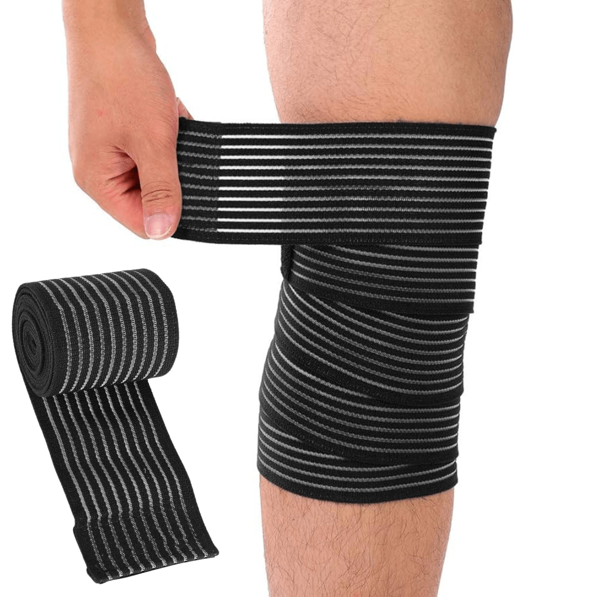 Elastiskt knästödband med justerbar kompression