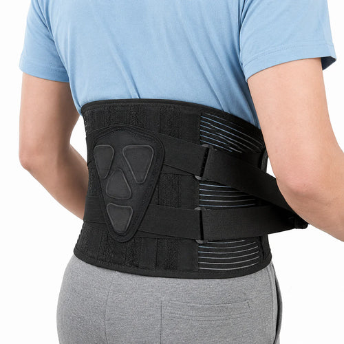 Justerbart ländryggsstöd med stabiliserande kompression