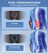 Justerbart ländryggsstöd med stabiliserande kompression