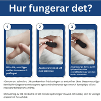 Migränklämma för akupressur vid huvudvärk och spänning