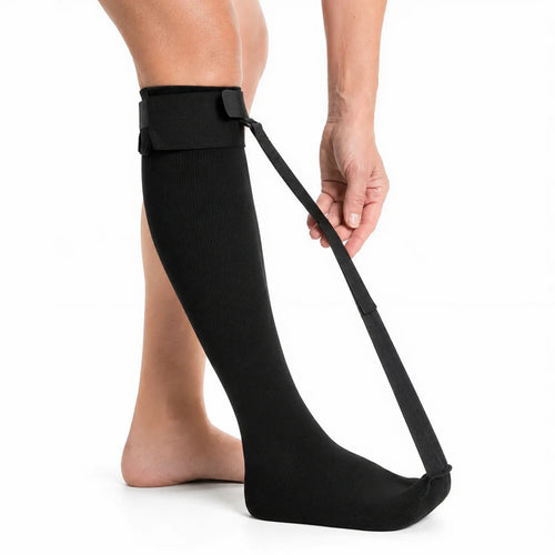 Justerbar nattsocka mot hälsporre och plantar fasciit