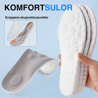Stötdämpande sulor med massagesupport för häl och framfot