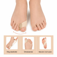 Justerbar tåseparator med elastiskt band för hallux valgus