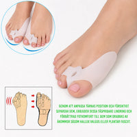 Tåspridare i silikon mot hallux valgus – 2-pack